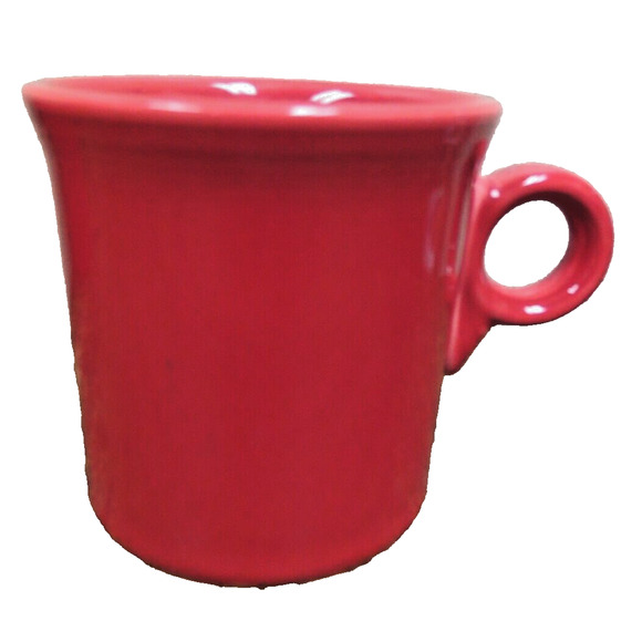 Fiestaware Fiesta Red Ceramic Coffee Mugs Cups “O” Ring Handle - Picture 3 of 5